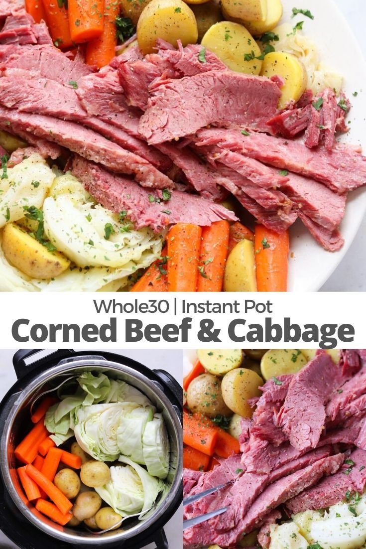 corned beef and cabbage in an instant pot