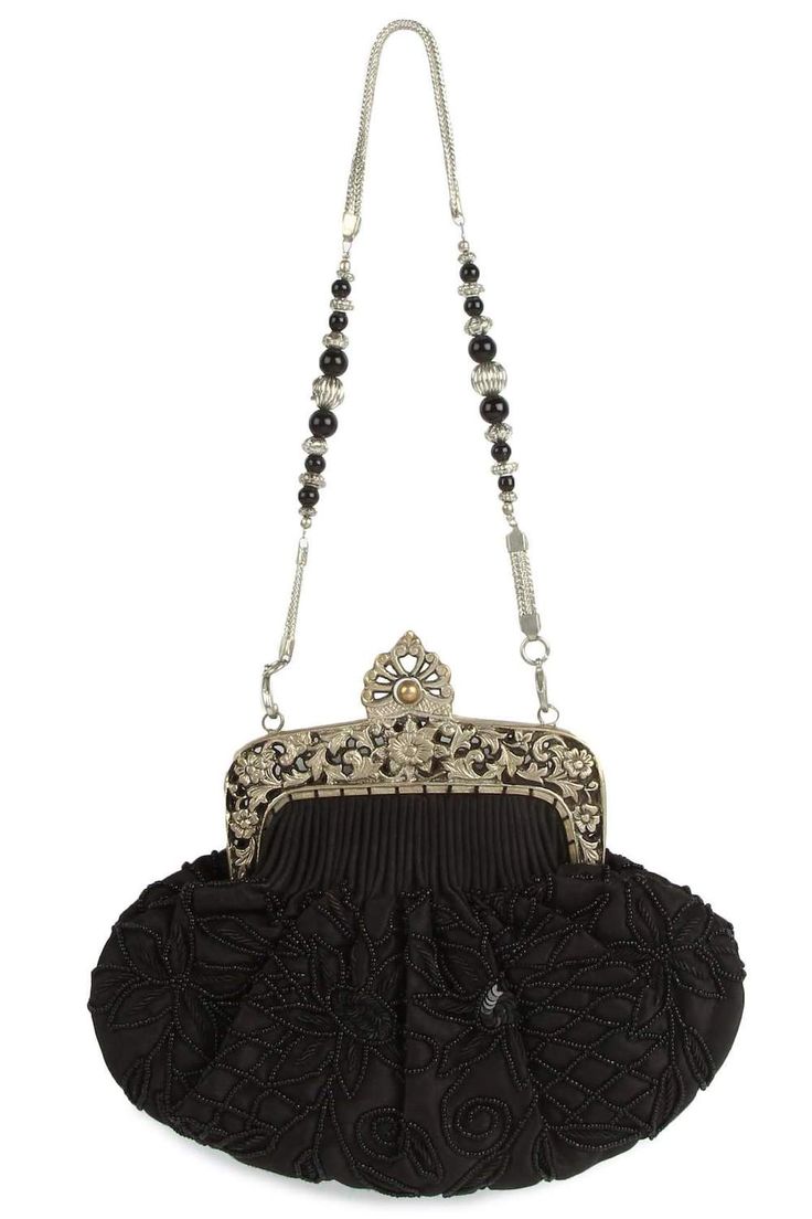 Buy Ruby Black Beaded Brass Frame Bag Online – MyBatua.com Sequins Fabric, Frame Bag, Islamic Clothing, Brass Frame, Muslim Women, Online Bags, Black Beads, Card Wallet, Barbie Dolls