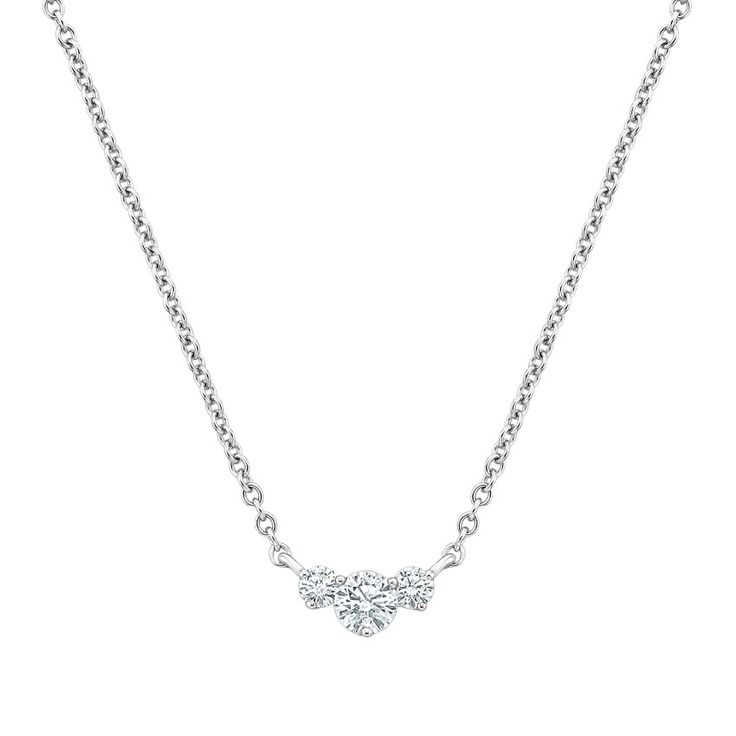 Trio Diamond Necklace | Brilliant Earth Classic Cubic Zirconia Three-stone Diamond Necklace, Classic Cubic Zirconia Diamond Necklace With Three Stones, Classic Three Stone Diamond Necklace In Cubic Zirconia, Classic Three-stone Cubic Zirconia Diamond Necklace, Classic Three Stone Diamond White Necklace, Elegant Three Stone Diamond Necklace, Classic Three Stone White Gold Necklace, Classic White Gold Three Stone Necklace, Three-stone Cubic Zirconia Diamond Necklace In White Gold