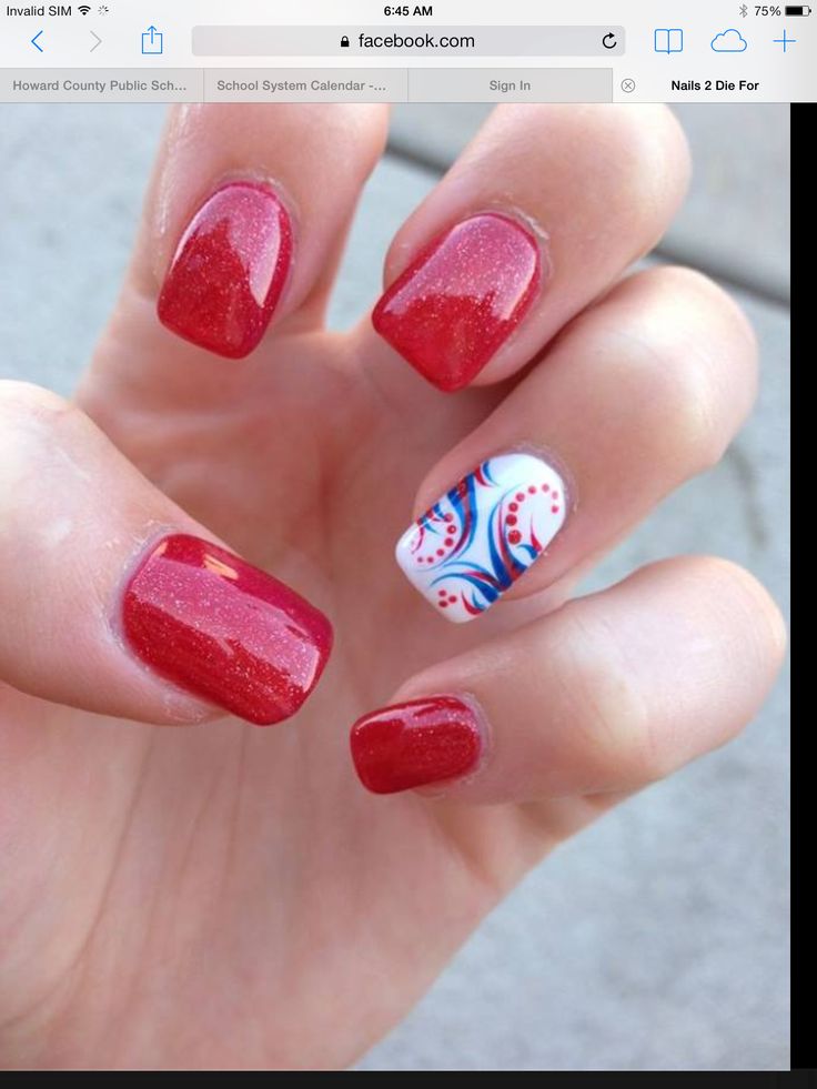 Fourth of July nails Labor Day Nails Design 2024, 4th Nails, Patriotic Nail, Patriotic Nails, Blue Glitter Nails, Colour Tip Nails, Fourth Of July Nails, Nail Art Images, Fingernail Designs