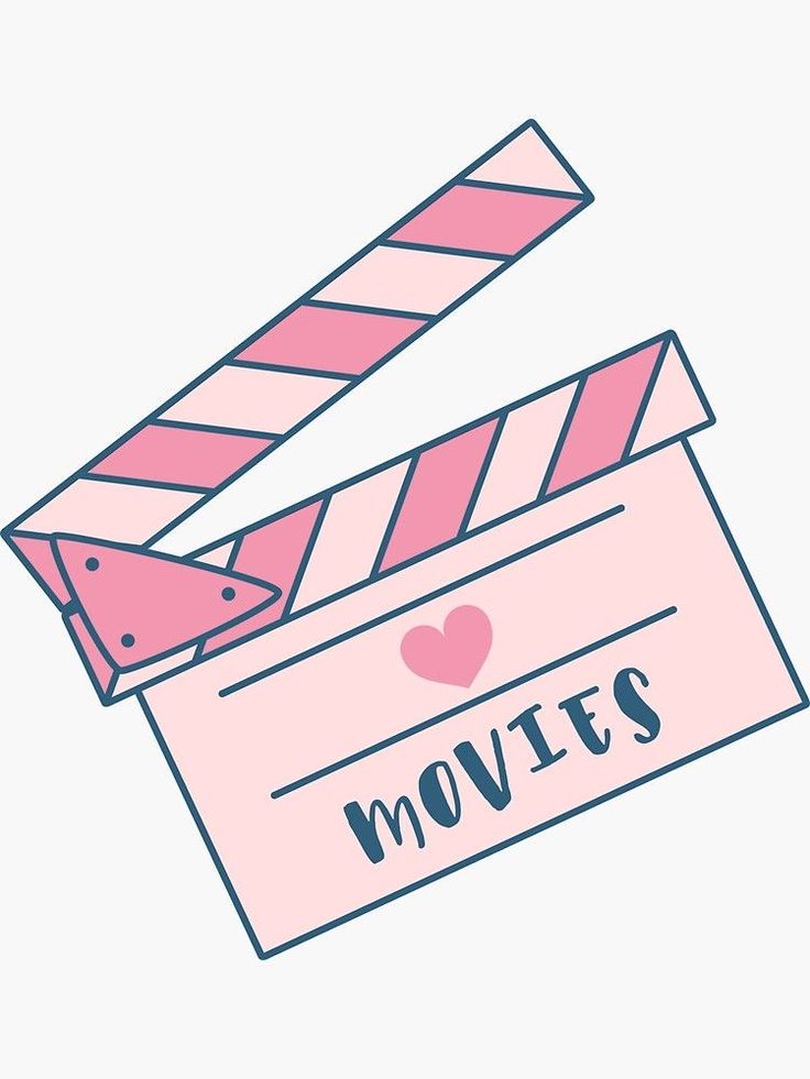 a pink clapper with the word movies written on it and a heart in the middle