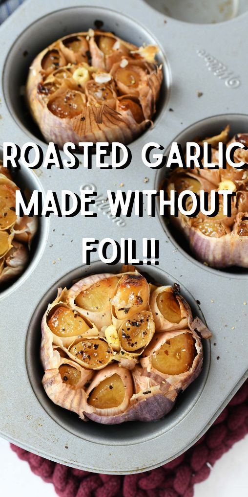 Golden-brown roasted garlic in a muffin tin. Roast Garlic Bulb, Garlic In The Oven, How To Roast Garlic, Roasted Garlic Recipe, Roast Garlic, Garlic Bulbs, Tin Recipes, Savory Recipe, How To Roast