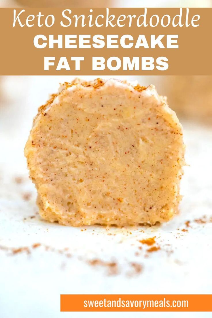 a keto snickerdoodle cheesecake fat bomb cut in half Snickerdoodle Cheesecake, Dessert Cravings, Fat Bomb, Savory Meals, Guilt Free Snacks, Best Cheesecake, Low Carb Treats, Low Carb Baking, Cinnamon Spice