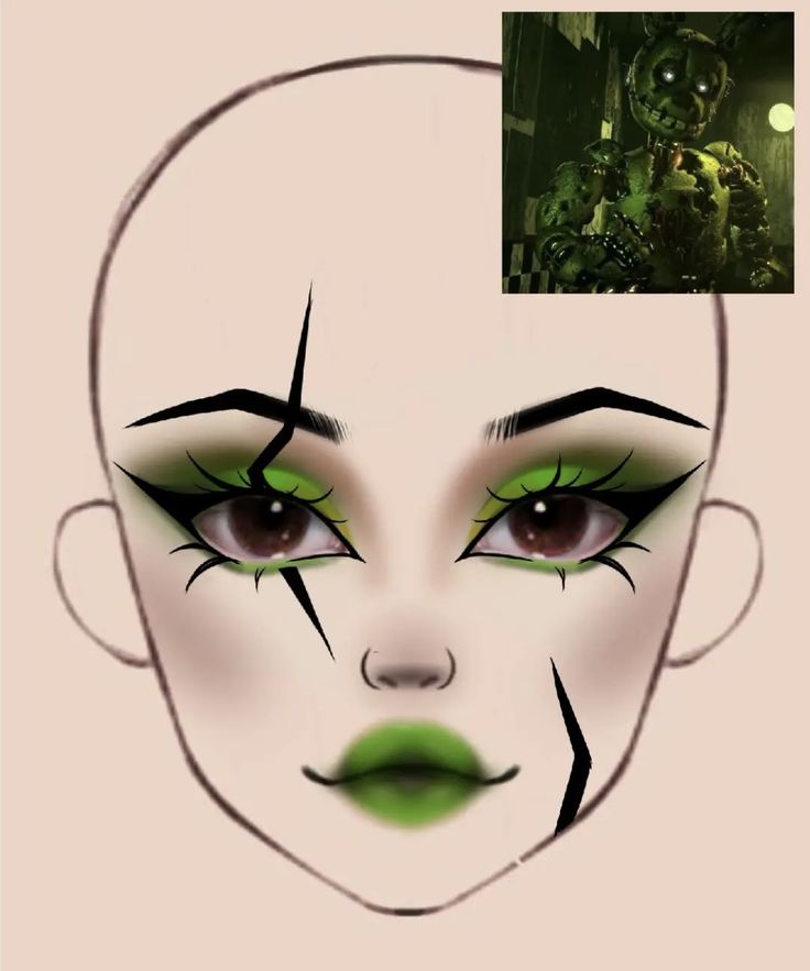 Makeup Template Face Make Up, Fnaf Makeup Ideas, Fnaf Makeup Looks, Fnaf Inspired Makeup, Marionette Makeup, Fnaf Inspired Outfits, Fnaf Outfit Ideas, Halloween Themed Makeup, Crazy Makeup Ideas