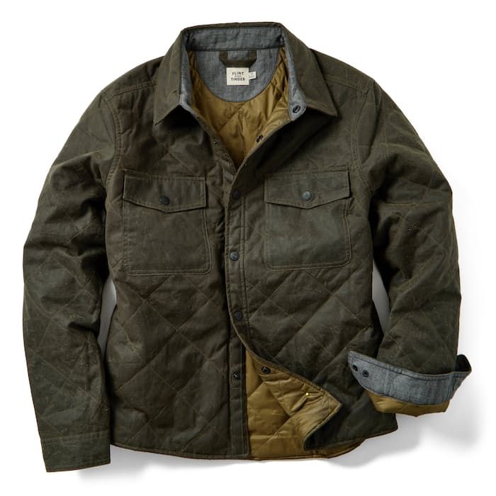 A rugged yet stylish men’s shirt jacket that’s ready for winter’s worst Workwear Menswear, Flint And Tinder, Wax Jacket, Gym Attire, Jeff Satur, Cold Outfits, Wax Jackets, Casual Jackets, Cool Jackets