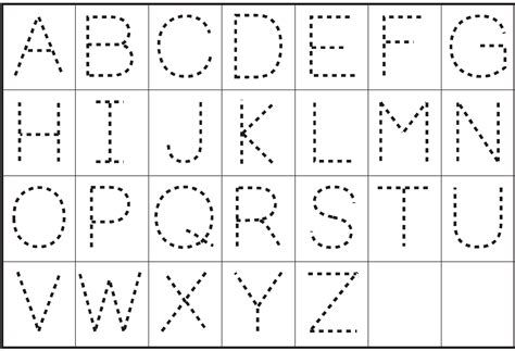 an alphabet with dotted lines and dots