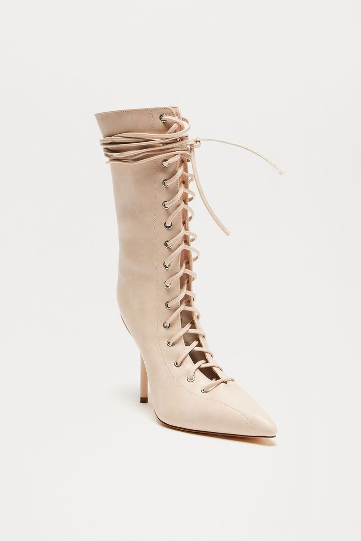 Available In Grey And Cream. Heeled Booties Lace Up Detail Pointed Toe Mid Heel Imported | Chloe Lace Up Booties in Cream size 8 by Fashion Nova Cream Lace-up Suede Boots, Casual Beige Lace-up Booties, Beige Lace-up Boots With Lug Sole, High Heel Synthetic Lace-up Boots With Lug Sole, Beige Lace-up Boots With Reinforced Heel, Cream Fashion, Lace Up Booties, Mid Heel, Fashion Nova