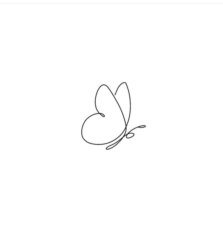 a single line drawing of a butterfly on a white background