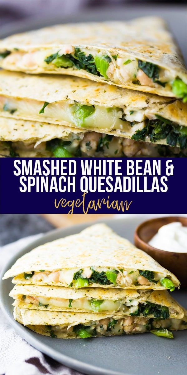 three different quesadillas stacked on top of each other with text overlay