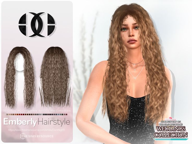 an image of a woman's long hair for the simse fashion game, emberly hairstyle