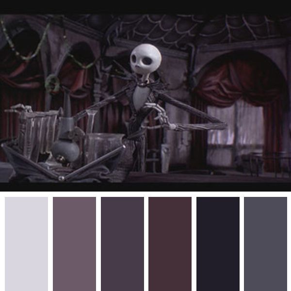 an image of a skeleton on a motorcycle in the movie jack skellingy with color swatches