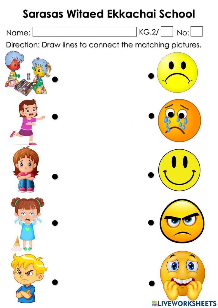 a worksheet with different emoticions for children