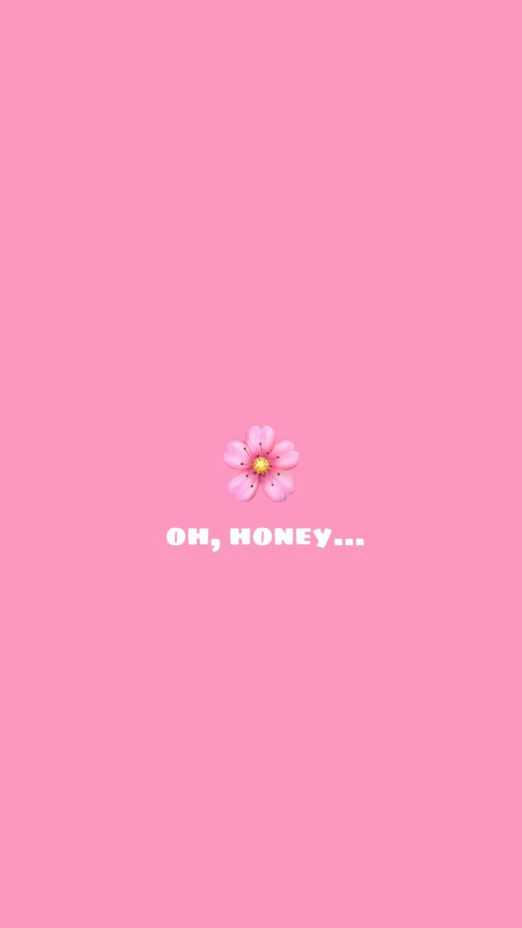 a pink background with the words oh, honey on it and a flower in the middle