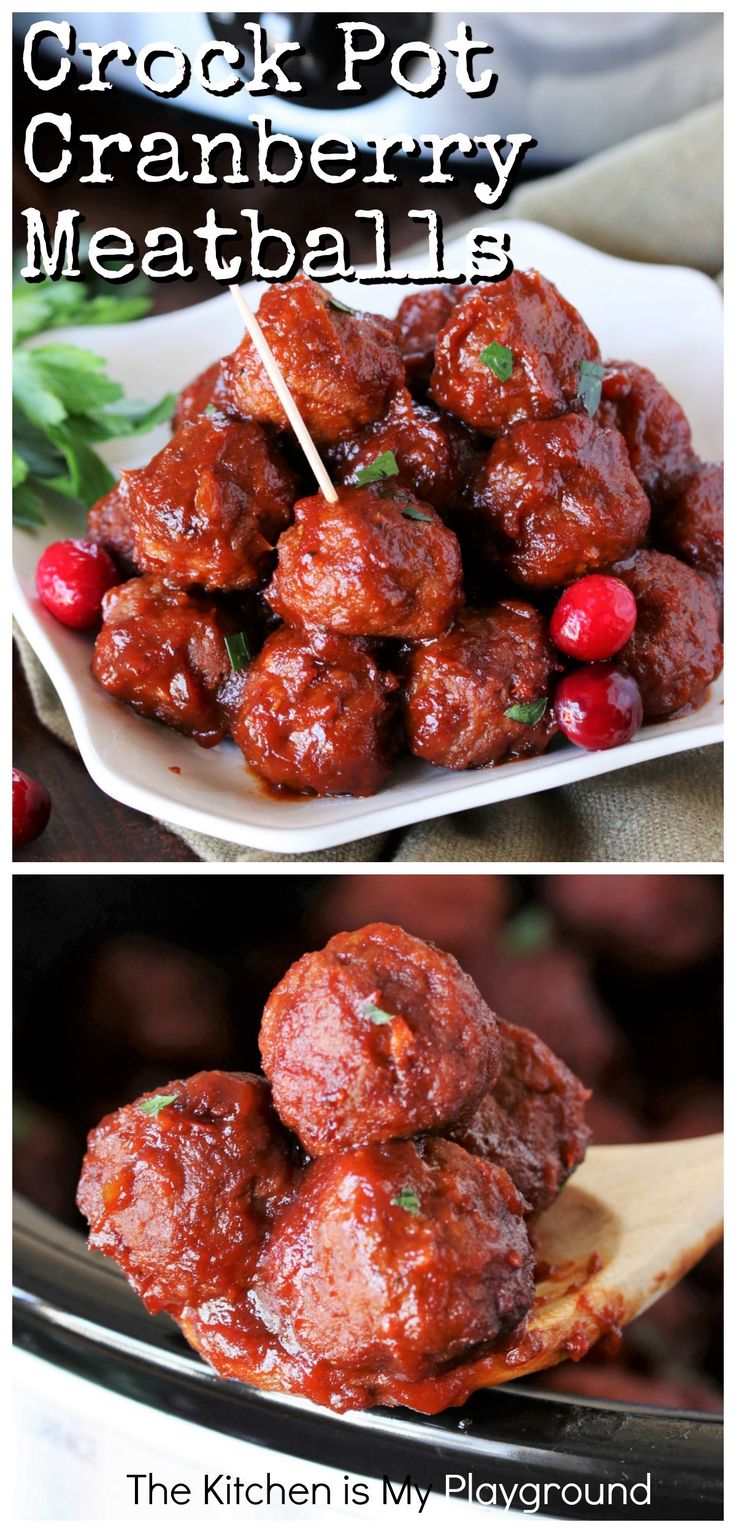 the cranberry meatballs are ready to be eaten