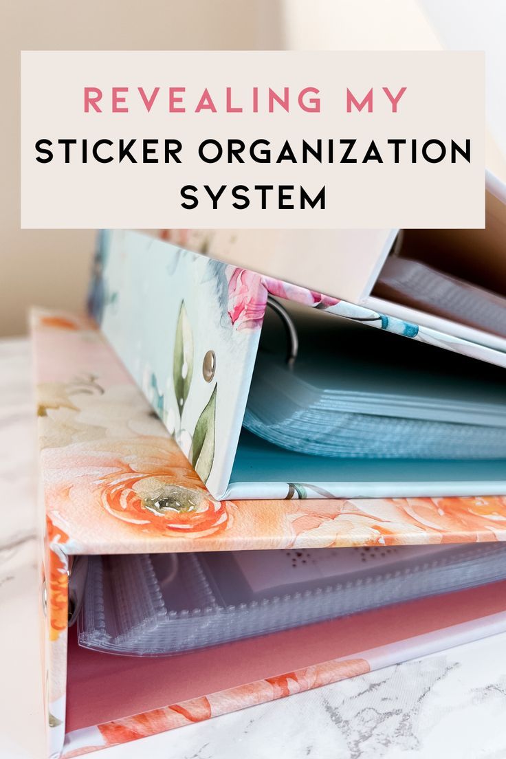 Revealing my sticker organization system - 3 floral sticker storage binders stacked on top of each other Sticker Storage Ideas, Sticker Organization Storage, Sticker Organization Categories, Planner Sticker Storage, Sticker Organization Storage Classroom, Functional Stickers For Planner, Binder Storage, Sticker Organization, Sticker Storage