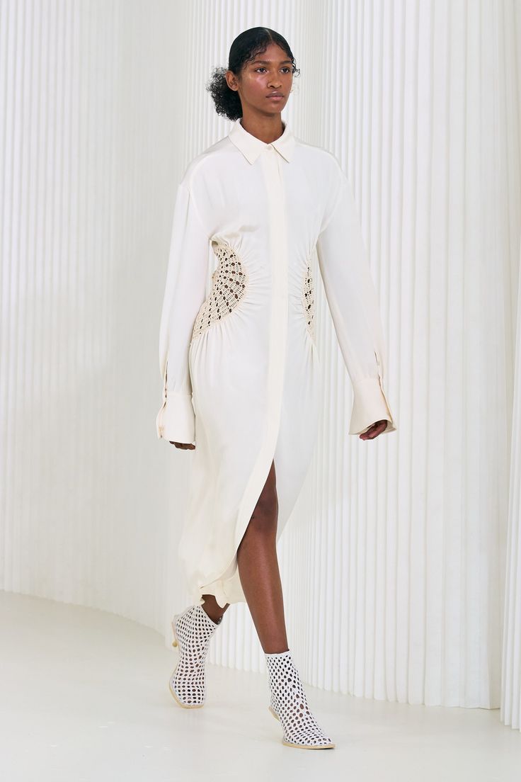 Spring 2023 Ready To Wear, 2023 Ready To Wear Collection, 2023 Ready To Wear, Silk Shirt Dress, Spring Summer 2023, Jonathan Simkhai, Ready To Wear Collection, Spring 2023, Summer 2023