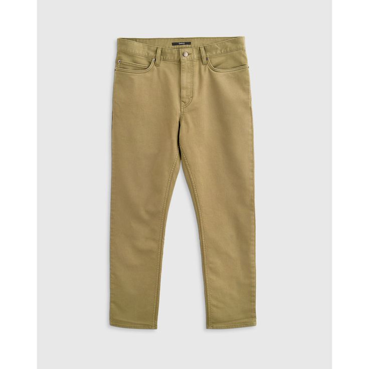 The Traveler 5-Pocket Pant is the perfect balance of laid-back and refined. The slim fit and tapererd leg opening paired with just enough stretch will have you reaching for this pant every day of the week. | Quince | Men's Comfort Stretch Traveler 5-Pocket Pants in Khaki, Size 32X32, Organic Cotton/Spandex Chino Cotton Twill Jeans With Straight Hem, Classic Chinos With Hip Pockets For Everyday Wear, Modern Pants With Standard Cut Leg For Everyday, Classic Chinos For Everyday Wear, Classic Tapered Pants With Pockets, Classic Everyday Chinos With Hip Pockets, Classic Everyday Chinos With Pockets, Classic Everyday Pants With Hip Pockets, Solid Chinos With Five Pockets And Tapered Leg