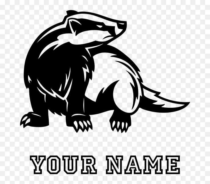 a badger logo with the words your name on it