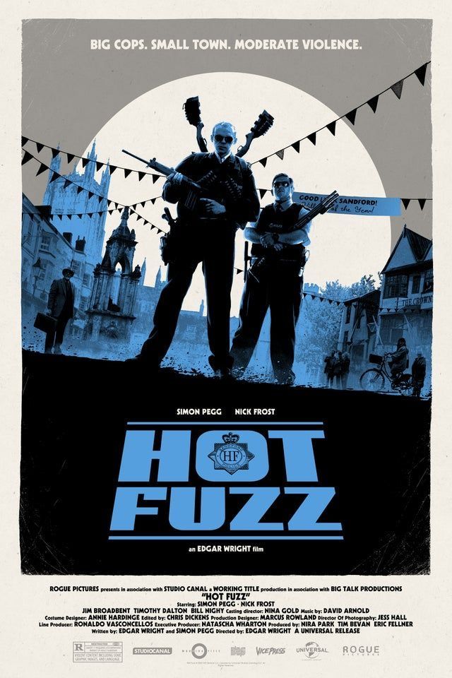 the movie poster for hot fuzz