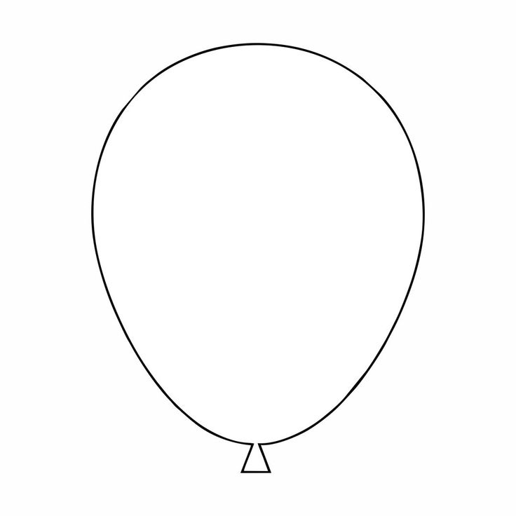 a black and white drawing of a balloon with the top end facing upward, on a white background