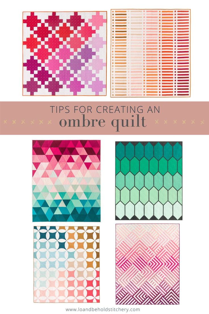 an ombre quilt pattern with the words tips for creating an ombre quilt