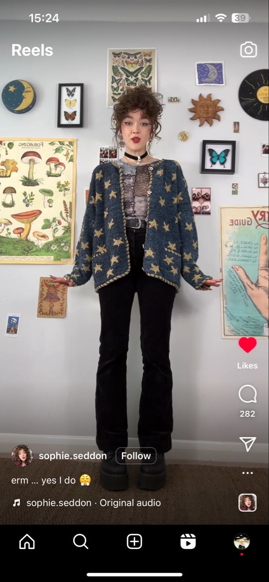 Sophie Seddon, Star Cardigan, Whimsy Goth, Fits Aesthetic, Autumn Fits, Outfit Plan, Witch Outfit, Alt Fashion, Hippie Outfits