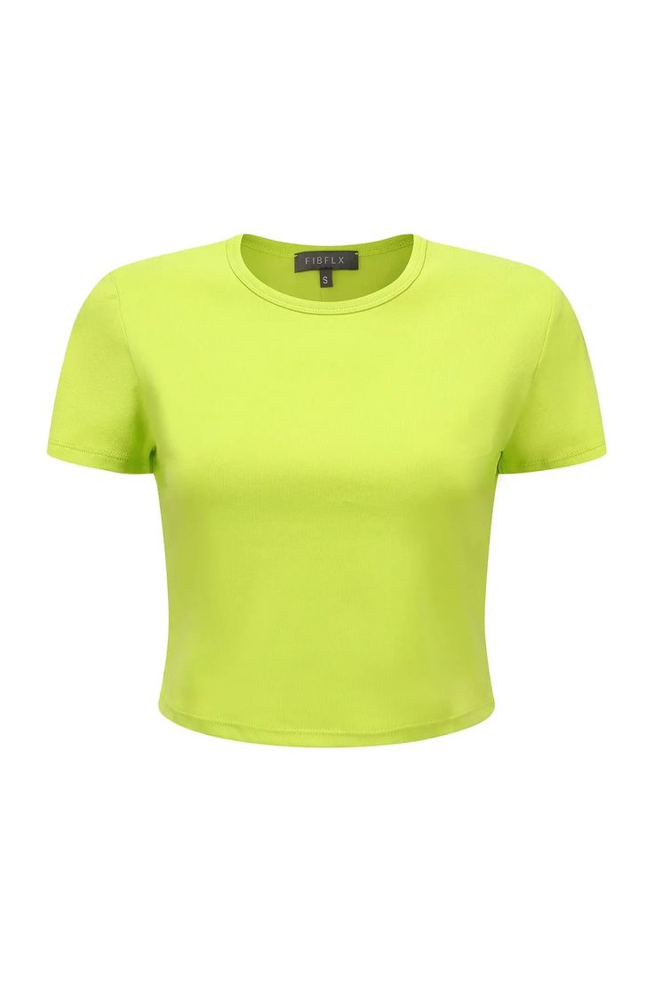 Slim fitting without being too tight, it's creates a flattering silhouette Crewneck crop tops can never go wrong, that's why we have it in so many colours. Neon green or grey, you can always pair it with any skirts or pants. Style #: WKSH919 Colorful Crop Tops, Pants Style, Neon Color, Dark Navy Blue, Neon Green, Fitness Models, Tights, Crop Top, Slim Fit