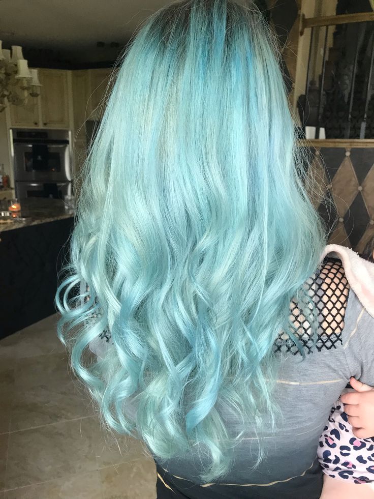 cotton candy blue hair #bluehair #cottoncandy #babyboy #hair #hairstyles @loganashtonn #loganashtonn Aqua Blue Hair Color, Pastel Aqua Hair, Cotton Candy Highlights, Cotton Candy Blue Hair, Pastel Blue Curly Hair, Ever After High Aesthetic, Baby Blue Hair, Blue Hair Aesthetic, Madeline Hatter