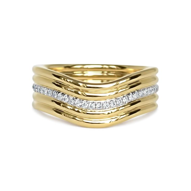 Handcrafted in 18k Yellow Gold and White DiamondRing Set with 28 Pave Diamonds [0.15-carats] Ideal for stacking with our Berceau Pave Ring THE STORY BEHIND [Berceau], French masculine noun: cradle. The BERCEAU collection is inspired by the people of the valley believed to be the cradle of humanity. A valley unlike any other place on earth.Almasika reinterprets ancestral adornments with a simple band of gold, undulating in an extension and celebration of the human form. Stackable Diamond Rings, The Cradle, Simple Band, Human Form, 18k Gold Ring, Pave Ring, Gold Diamond Rings, Ring Gold, Stackable Rings