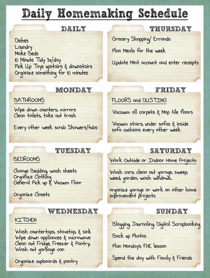 a printable daily schedule for homeschoolers to use in the classroom or home