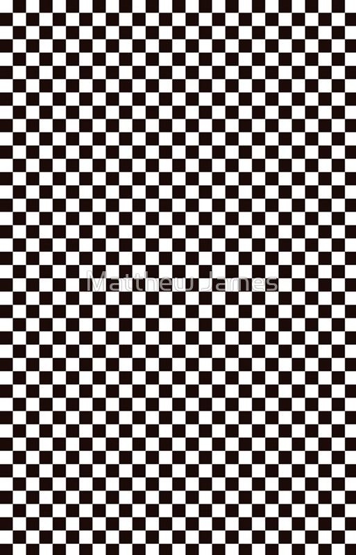 a black and white checkered pattern with the word