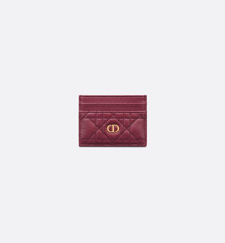 Dior Caro Five-Slot Card Holder Deep Fuchsia Supple Cannage Calfskin | DIOR Dior Card Holder, Christian Dior Couture, Slots, Dior Couture, Card Slots, First Names, Online Boutique, Calf Skin, Cd