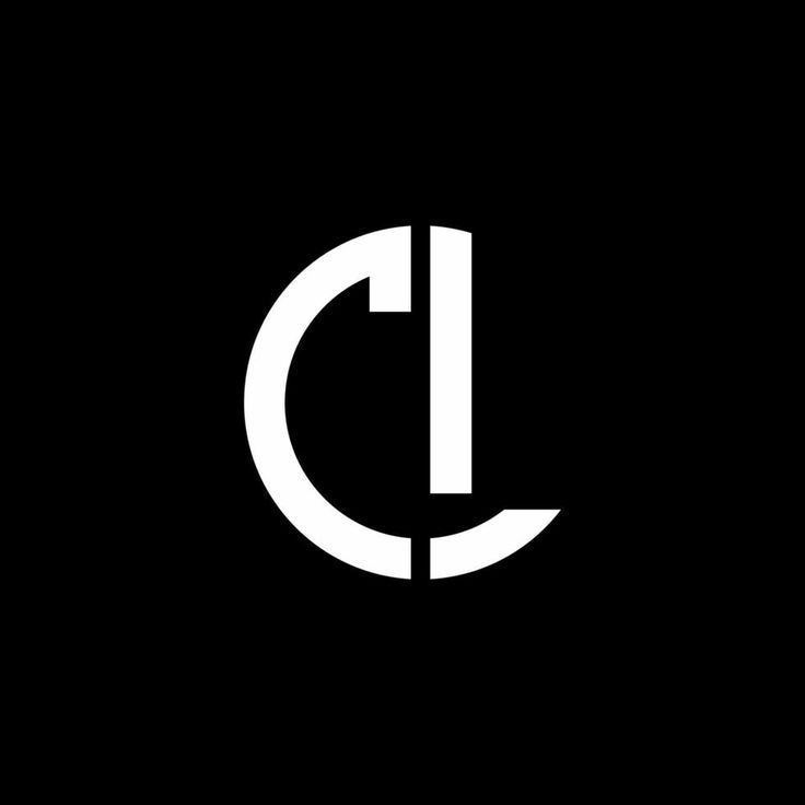 the letter c is made up of white letters on a black background with an oval shape