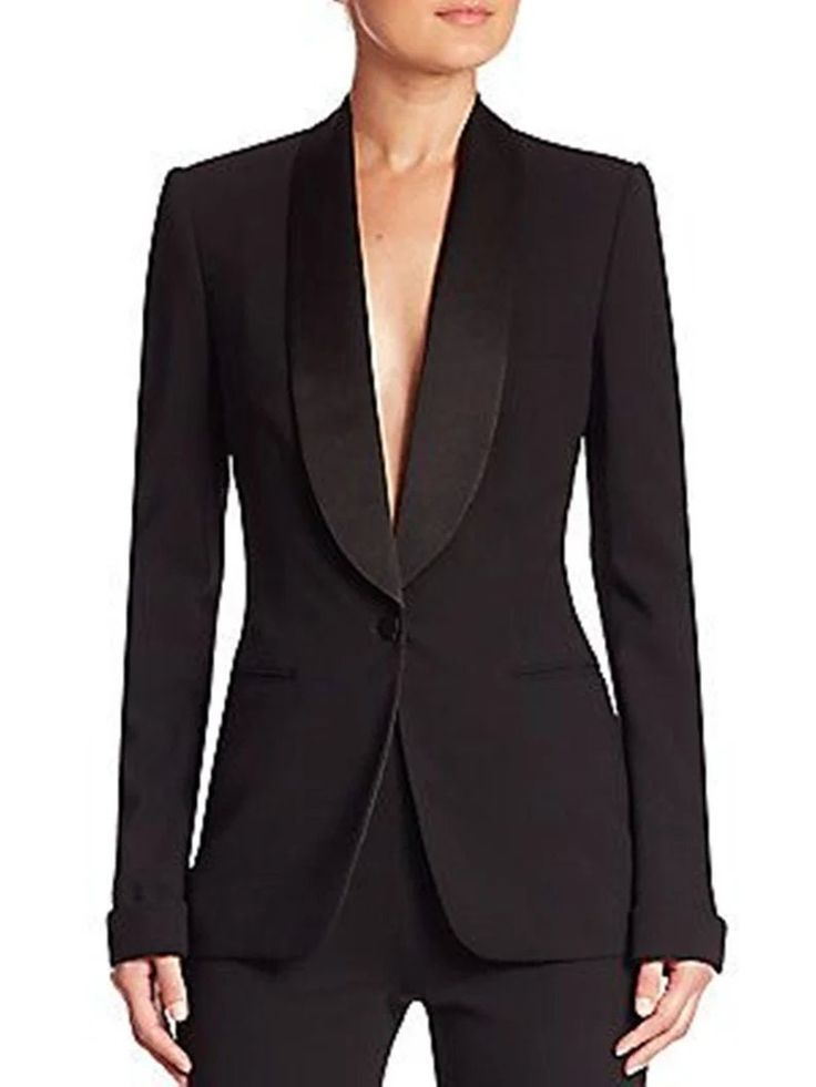 Item Include :- Blazer + Pant Fabric:- Imported Premium  Color:- Black Chic Black Tuxedo Suit for Women - Perfect for Weddings, Prom, or Special Occasions Make a bold and elegant statement with our Chic Black Tuxedo Suit for Women, designed to bring a touch of sophistication and style to any special event. This tuxedo suit is perfect for weddings, proms, or any special occasion where you want to stand out and exude confidence. Crafted with meticulous attention to detail, this tuxedo suit offers a modern twist on a classic look, tailored specifically for women. Features: 1. High-Quality Fabric: Made from a premium blend of materials, this tuxedo suit ensures comfort and durability. The fabric has a smooth finish and a slight sheen, adding a touch of luxury to your ensemble. 2. Chic Design: Tuxedo Suit For Women, Suit For Women Wedding, Women Wedding Suit, Wedding Suit Women, Black Tuxedo Suit, Plus Zise, Tuxedo Women, Occasion Outfit, Satin Noir