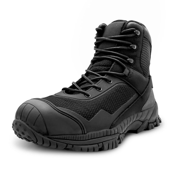 PRICES MAY VARY. Sustainable Design and Materials - Constructed with eco-friendly resilience, our tactical boots feature an upper and tongue made from recycled fabric, a collar and quarter lining of recycled material, and 50% recycled shoelaces, ensuring durable performance and comfort in any setting. Anti-Fatigue All Day Comfort - Perfect for anyone standing or working long hours. Easily remove the insoles to find your right fit. Reinforced Toe and Heel - Protect your feet from impacts and prov Tactical Lace-up Impact Resistant Hiking Boots, Durable Techwear Boots With Round Toe, Tactical Shock Resistant Boots For Outdoor Work, Durable Combat Work Boots For Outdoor, Techwear Hiking Boots With Slip-resistant Sole, Tactical Durable Combat Boots For Hiking, Techwear Combat Boots With Slip-resistant For Outdoor Activities, Techwear Hiking Boots For Outdoor Work, Tactical High-top Durable Hiking Boots