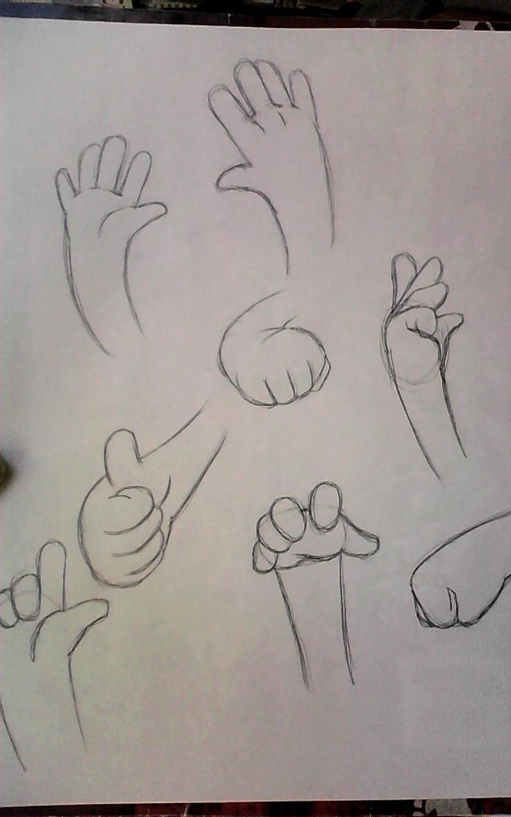 a drawing of hand gestures drawn on paper