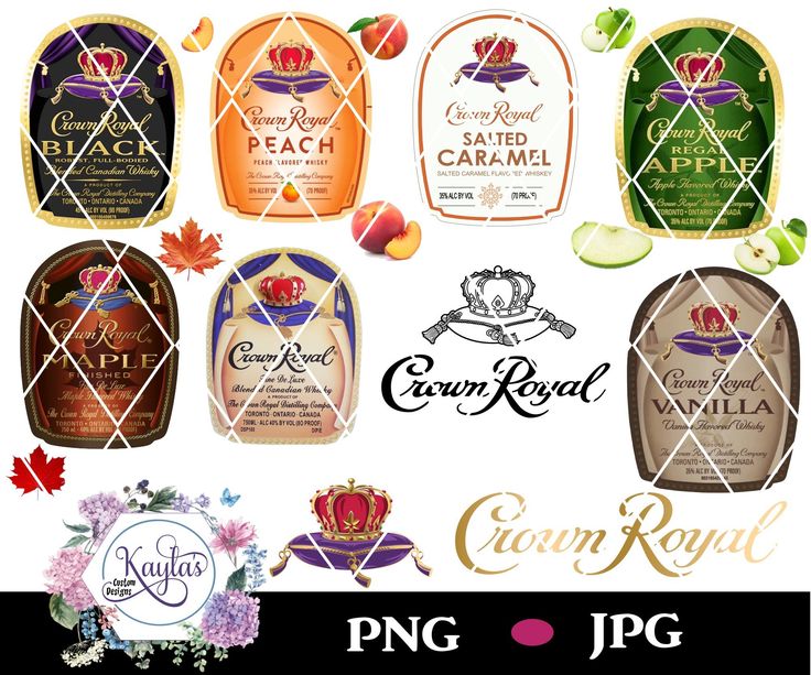 Crown Royal Labels for tumblers, stickers Peach Images, Crown Vanilla, Crown Royal Peach, Crown Apple, Apple Maple, Waterslide Paper, Epoxy Tumblers, Black Peach, Edible Images