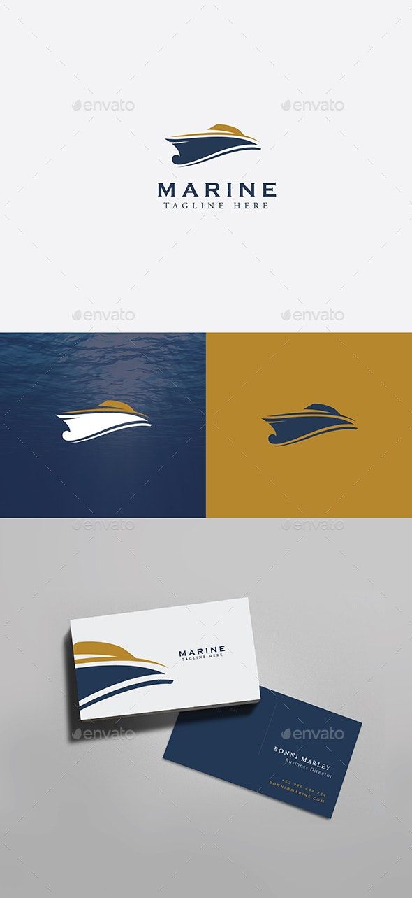 the marine logo is shown in three different colors and sizes, as well as an image of