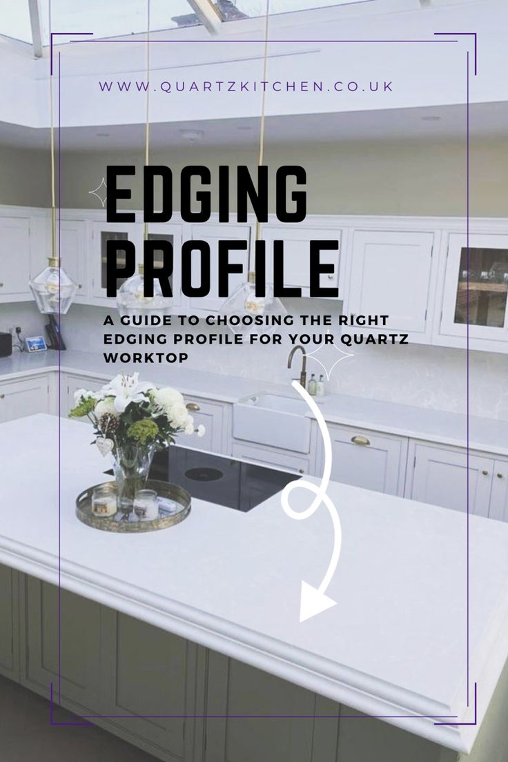 Quartz worktop edging profile Quartz Worktop Edges, 2cm Countertop Edge, Ogee Edge Countertop Kitchen, Worktop Edge Profiles, Pencil Edge Quartz Countertop, Quartz Countertops Edges, Pencil Edge Countertop Quartz, Ogee Edge Countertop Quartz, Quartz Countertop Edges Options