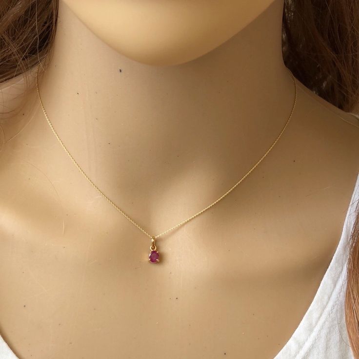 14k Solid Gold Mini Ruby Pendant Charm Necklace Metal: 14k Solid Gold (Stamped 14k) Length: 16"-18" Adjustable Pendant: With Bale 10 X 4 Mm Est. Weight: 1.32 Grams Brand New With Box #6814 Yellow Gold Birthstone Necklace With Delicate Chain For Formal, Formal Yellow Gold Birthstone Necklace With Delicate Chain, 14k Yellow Gold Birthstone Necklace With 17 Jewels, Dainty Yellow Gold Solitaire Necklace With Gemstone, 14k Gold Birthstone Necklace For Formal Occasions, Classic 14k Gold Birthstone Necklace For Anniversary, Gold Birthstone Necklace In 14k Round Cut, Gold Birthstone Necklace In Fine Jewelry Style, Gold Birthstone Necklace With Round Cut