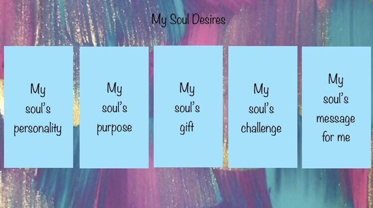 four cards with the words my soul's purpose, my soul's purpose and my soul's message for me