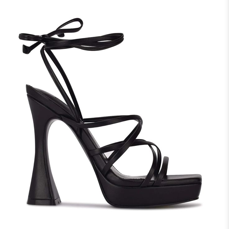 Sexy And Fun, The Ailey Platform Sandal Is A Trendy Addition To Your Shoe Wardrobe. The Ultra Strappy High Heel Sandal Features A Chunky Flared Heel And Wrap Around Ankle Ties. Details: Heel Height: 4.72" Platform Height: 0.9" Heel Type: Platform Toe Type: Open Toe Upper Material: Synthetic Outsole Material: Manmade Lining Material: Synthetic Product Collection: Heel Strappy Synthetic Sandals For Party, High Heel Sandals For Night Out, Platform Synthetic Heels For Date Night, Synthetic Platform Heels For Date Night, Platform Heels For Date Night, Sleek Synthetic Sandals For Night Out, Sleek Synthetic Heels For Summer, Sleek Synthetic Summer Heels, Date Night Platform Sandals In Synthetic