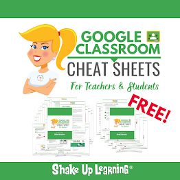 the google classroom cheat sheets for teachers and students to use on their computer or tablet