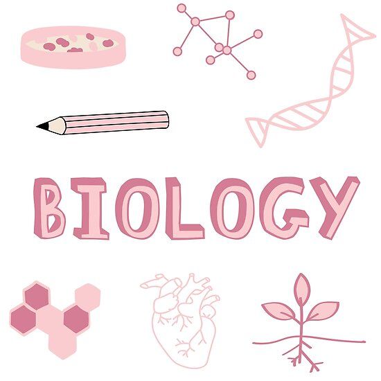 the word biology is surrounded by various medical symbols