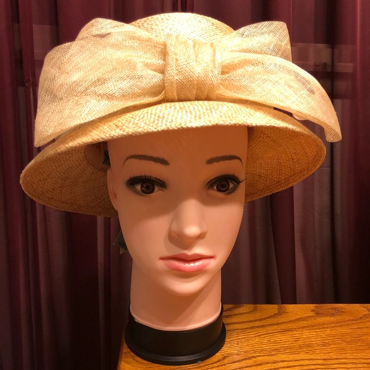 Betmar Hat. Never Used! Make Me An Offer Gold Boater Hat With Short Brim For Spring, Beige Adjustable Wide Brim Mini Hat, Chic Beige Straw Hat One Size Fits Most, Gold Mini Hats For Beach And Spring, Adjustable Beige Mini Hat For Church, Adjustable Chic Beige Cloche Hat, Chic Adjustable Beige Cloche Hat, Beige Brimmed Cloche Hat For Church, Chic Beige Adjustable Cloche Hat