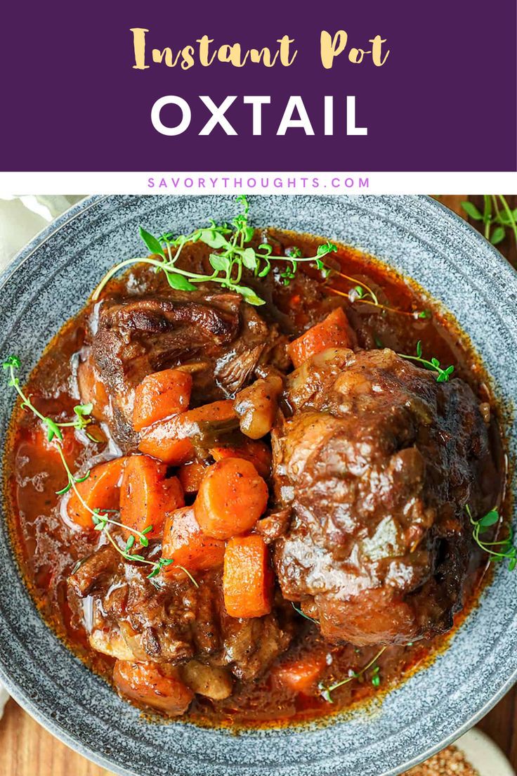 Instant Pot Oxtail in a bowl. Oxtail Stew Recipe, Traditional Beef Stew, Easy Cheap Dinner Recipes, Oxtail Stew, Oxtail Recipes, Stew Chicken Recipe, Haitian Food Recipes, Comfort Food Recipes Dinners, Hearty Stews