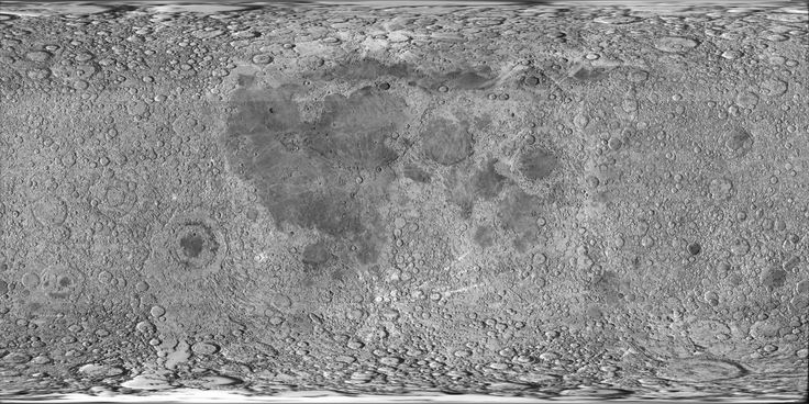 the surface of saturn's moon is shown in black and white