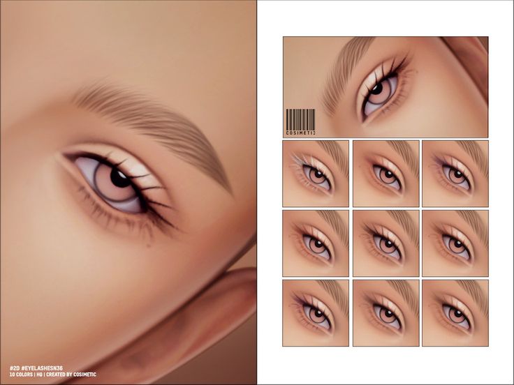 an image of the eyes and eyebrows of a woman's face with different angles