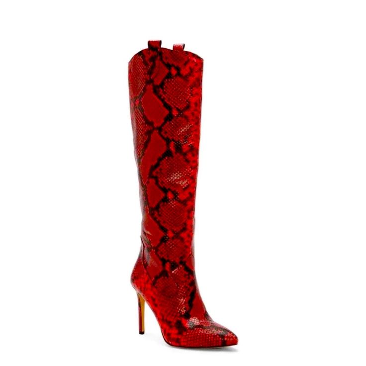 Questions? Leave A Comment Below! Red Boots, Vince Camuto Shoes, Shoes Heels Boots, Vince Camuto, Snake Skin, Shoes Women Heels, Leather Boots, Heeled Boots, Black Red