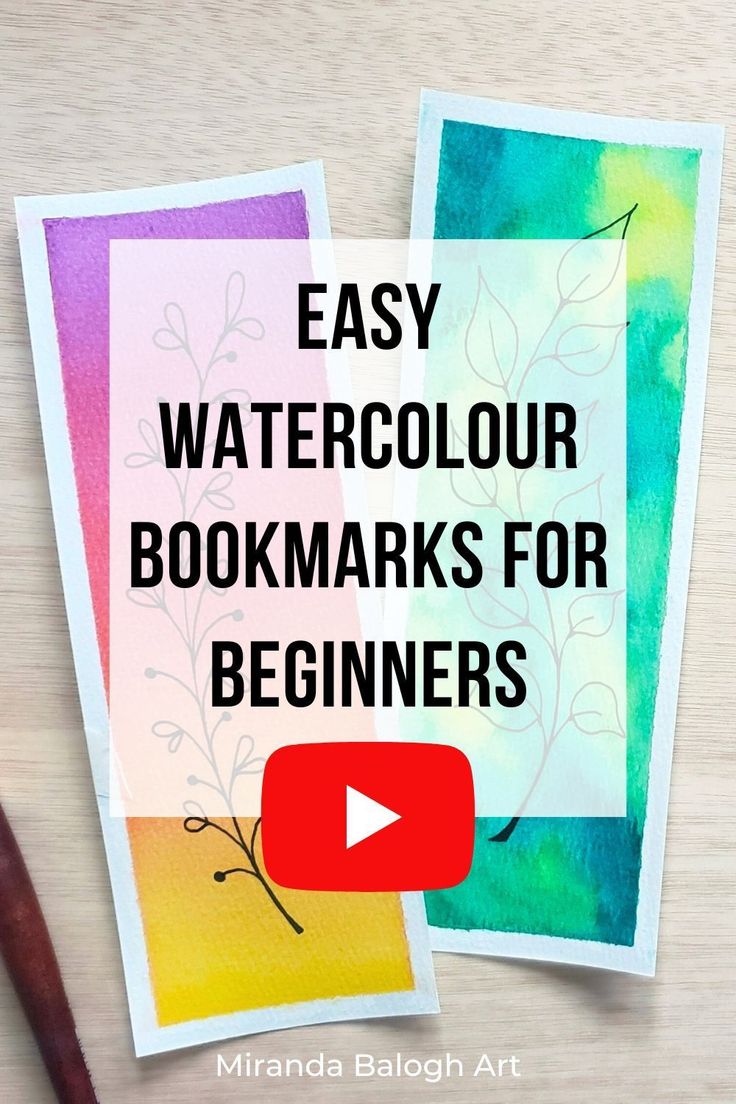 two watercolor books with the title easy watercolor bookmarks for beginners